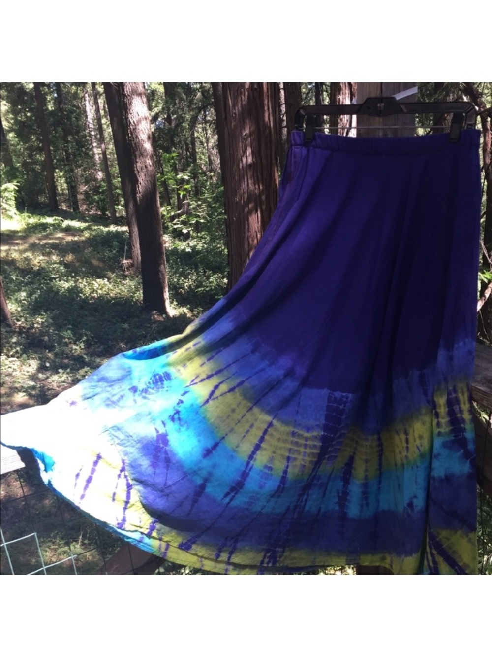 Cato Purple, Blue & Yellow Tie-Dye Maxi Skirt - Picture 5 of 16